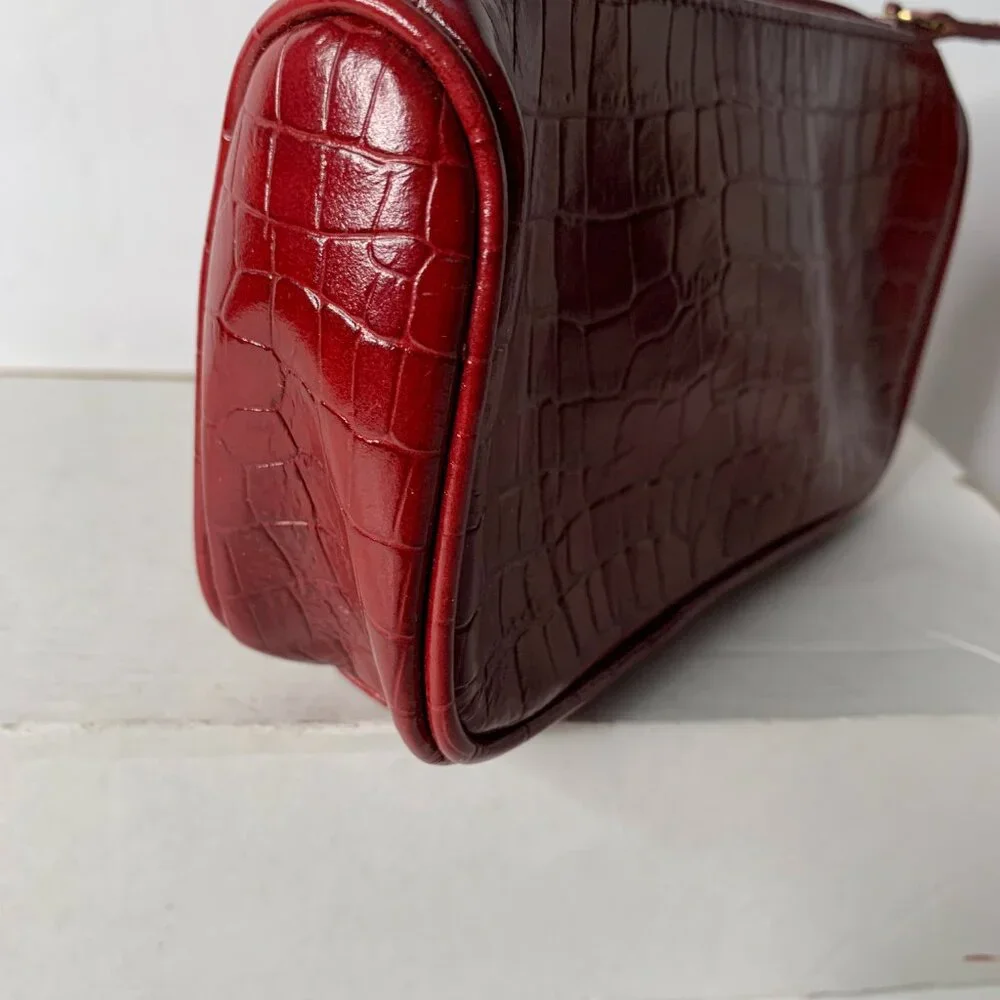 Etienne Aigner CROCODILE EMBOSSED COSMETIC CASE ZIPPED - Picture 5 of 9